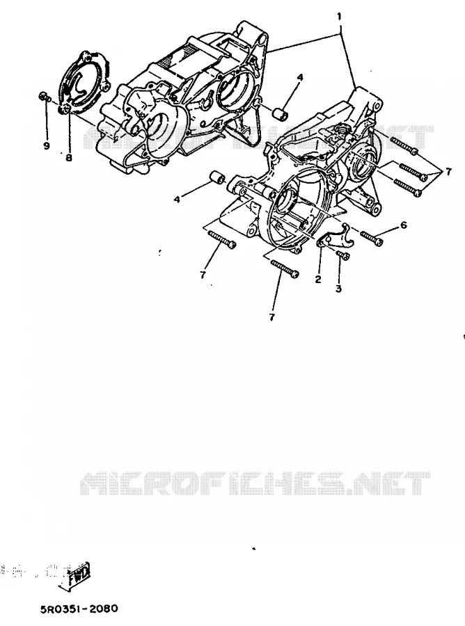 CRANKCASE Yamaha MOTO 50 1986 DTMX  DT50MX