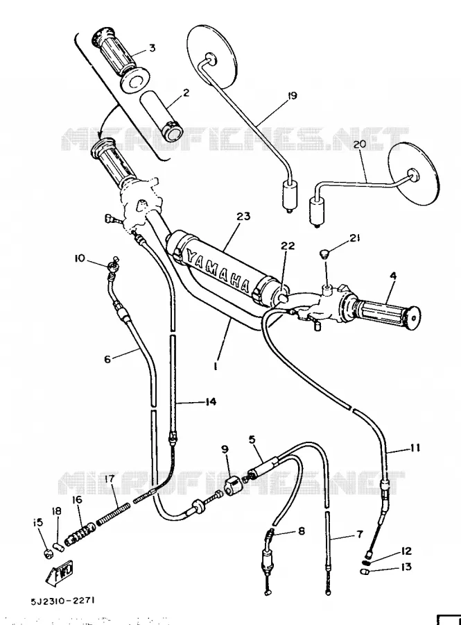 HANDLEBAR & CABLES Yamaha MOTO 50 1986 DTMX  DT50MX