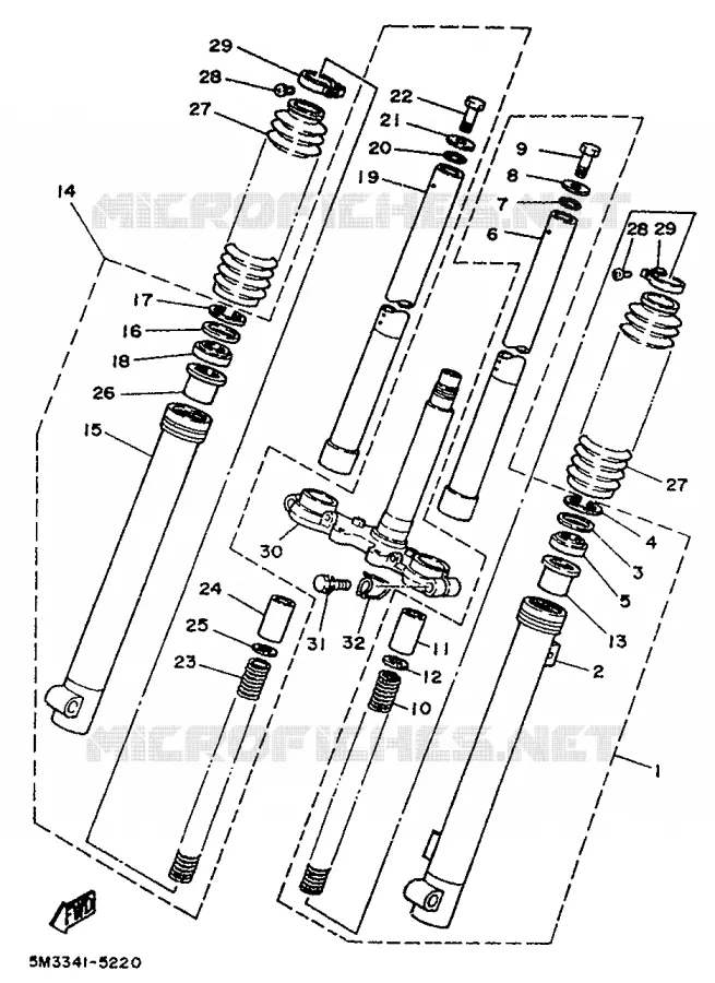 FRONT FORK Yamaha MOTO 50 1986 DTMX  DT50MX