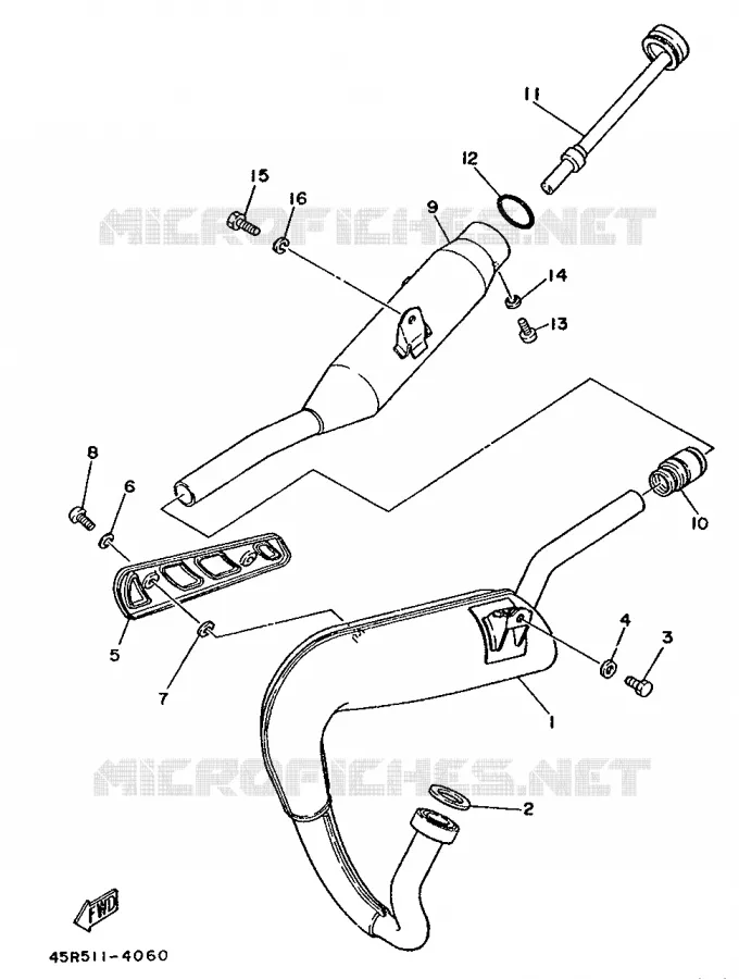 EXHAUST Yamaha MOTO 50 1987 DTMX  DT50MX