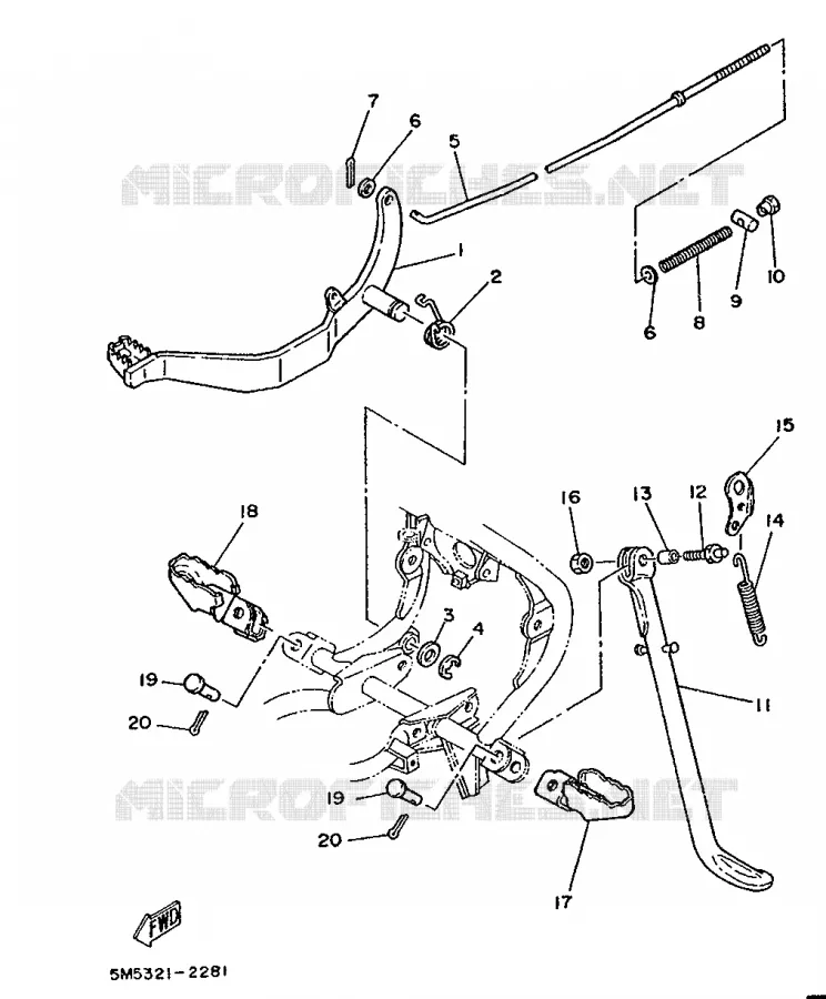 STAND / FOOTREST Yamaha MOTO 50 1987 DTMX  DT50MX