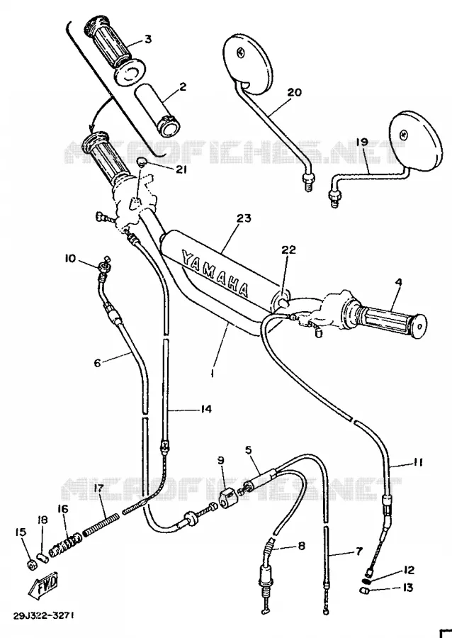 HANDLEBAR & CABLES Yamaha MOTO 50 1989 DTMX  DT50MX