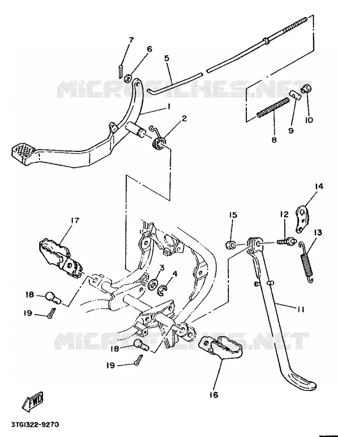 STAND / FOOTREST Yamaha MOTO 50 1989 DTMX  DT50MX