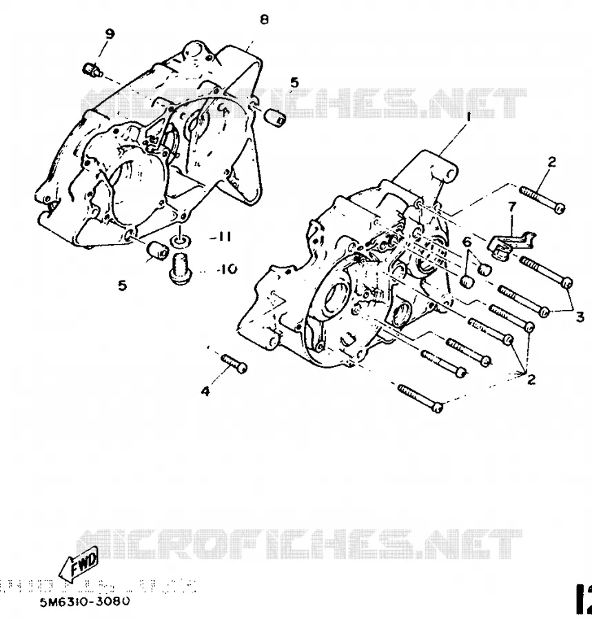CRANKCASE Yamaha MOTO 50 1989 DTMX  DT50MX