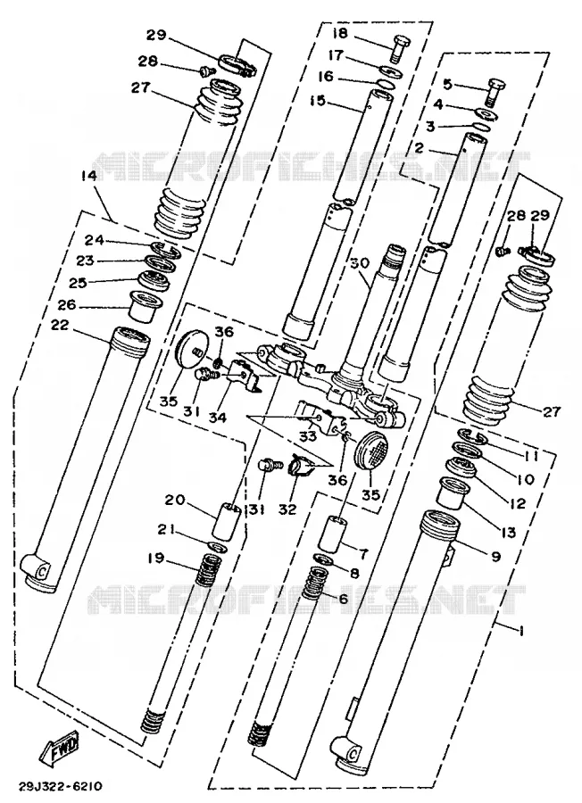 FRONT FORK Yamaha MOTO 50 1992 DTMX  DT50MX