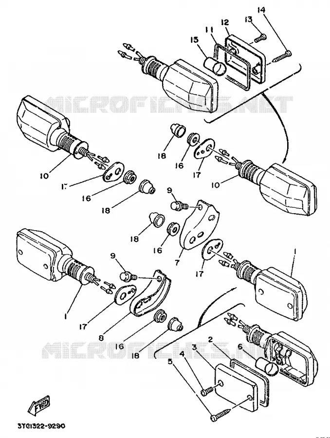 INDICATOR Yamaha MOTO 50 1992 DTMX  DT50MX
