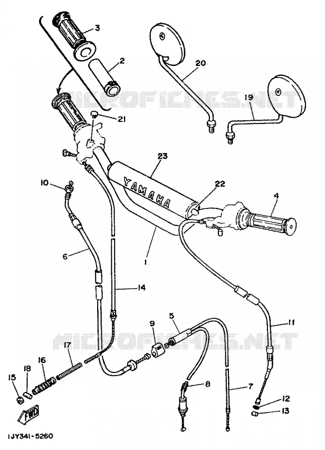 HANDLEBAR & CABLES Yamaha MOTO 50 1992 DTMX  DT50MX