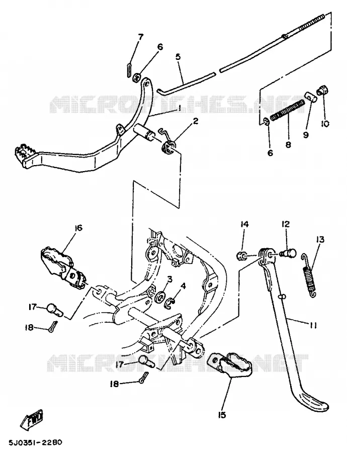 STAND / FOOTREST Yamaha MOTO 50 1992 DTMX  DT50MX