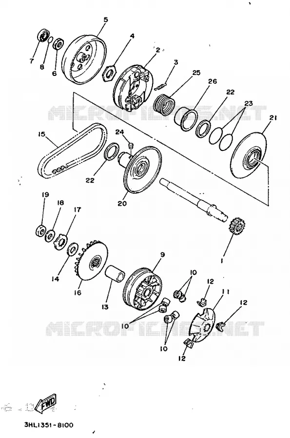 STARTER CLUTCH Yamaha MOTO 50 1988 DTR  DT50R