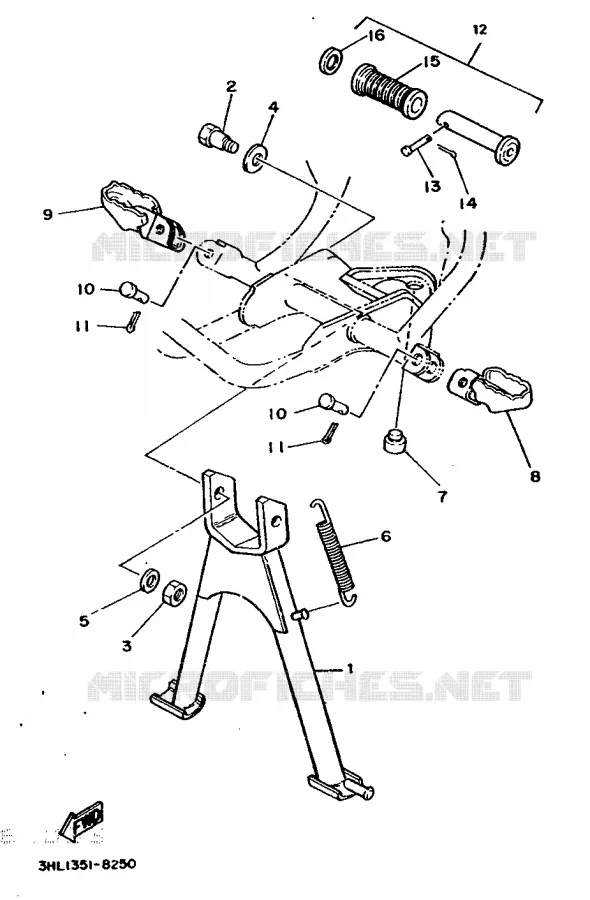 STAND / FOOTREST Yamaha MOTO 50 1988 DTR  DT50R