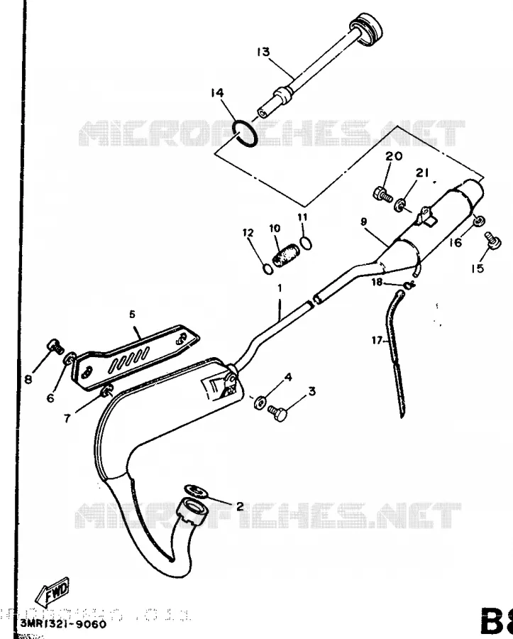 EXHAUST Yamaha MOTO 50 1989 DTR  DT50R