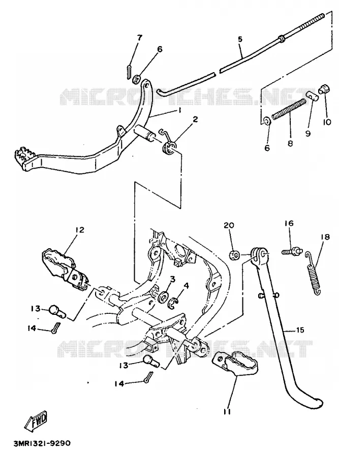 STAND / FOOTREST Yamaha MOTO 50 1989 DTR  DT50R