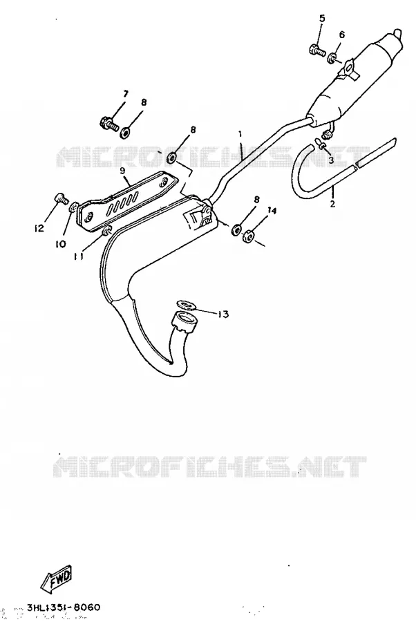 EXHAUST Yamaha MOTO 50 1996 DTR  DT50R