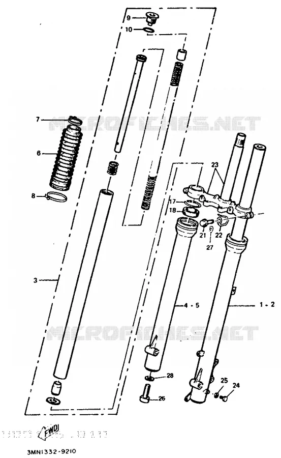 FRONT FORK Yamaha MOTO 50 1996 DTR  DT50R