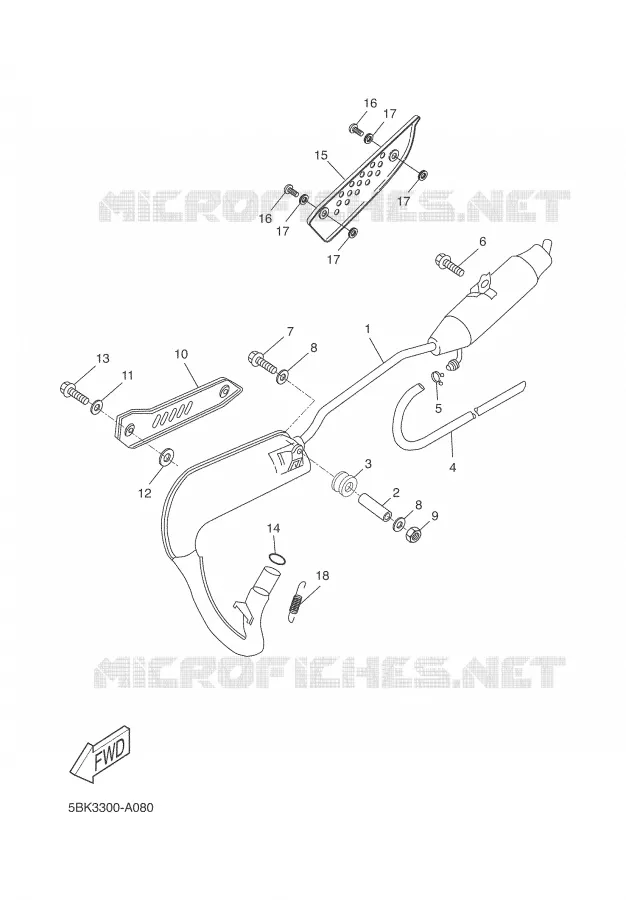EXHAUST Yamaha MOTO 50 2002 DTR  DT50R