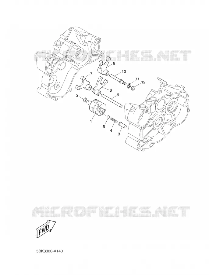 GEAR SHIFT SELECTOR DRUM / FORKS Yamaha MOTO 50 2002 DTR  DT50R