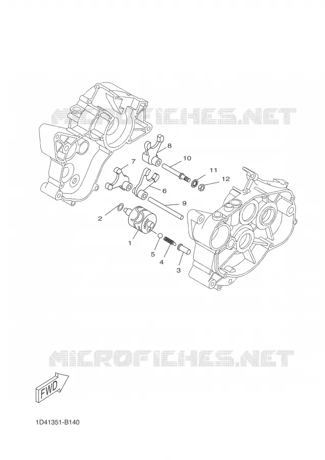 GEAR SHIFT SELECTOR DRUM / FORKS Yamaha MOTO 50 2004 DTR  DT50R