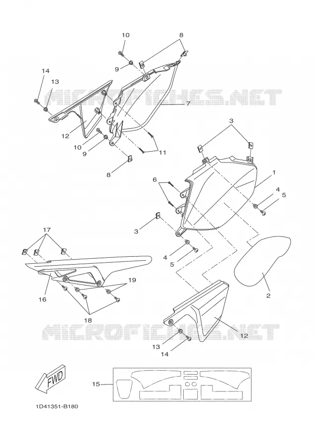 SIDE COVER Yamaha MOTO 50 2004 DTR  DT50R