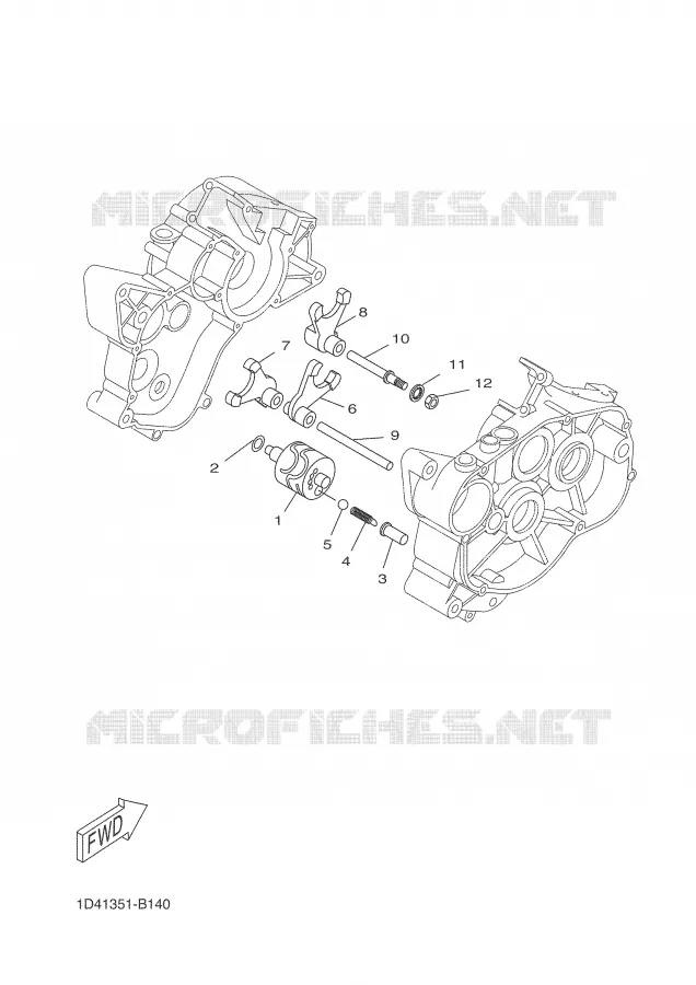 GEAR SHIFT SELECTOR DRUM / FORK Yamaha MOTO 50 2005 DTR  DT50R