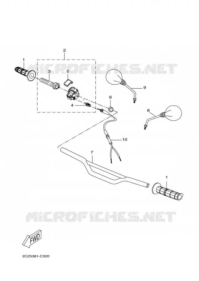 HANDLEBAR & CABLES Yamaha MOTO 50 2005 DTR  DT50R