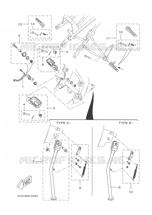 STAND / FOOTREST Yamaha MOTO 50 2005 DTR  DT50R