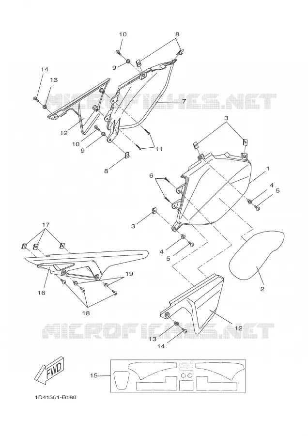 SIDE COVER Yamaha MOTO 50 2006 DTR  DT50R