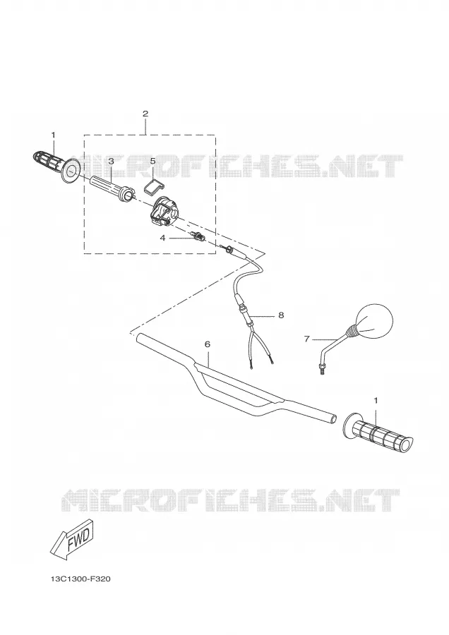 HANDLEBAR & CABLES Yamaha MOTO 50 2007 DTR  DT50R