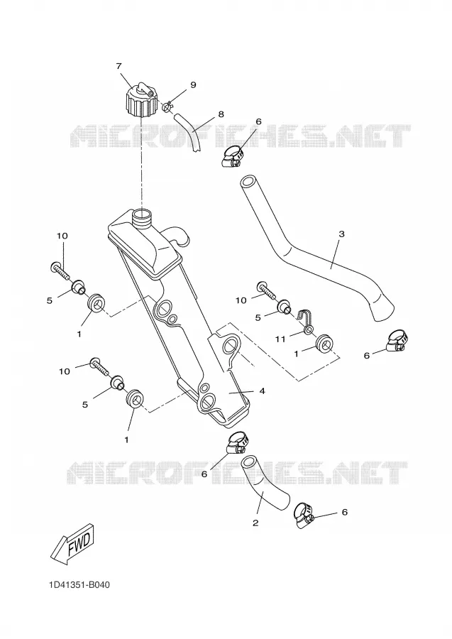 RADIATOR / HOSES Yamaha MOTO 50 2008 DTR  DT50R