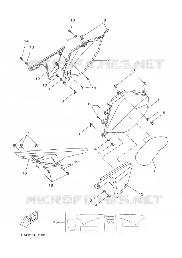 SIDE COVER Yamaha MOTO 50 2008 DTR  DT50RSM