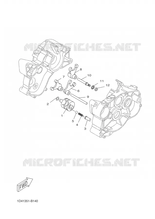 GEAR SHIFT SELECTOR DRUM / FORK Yamaha MOTO 50 2008 DTR  DT50R