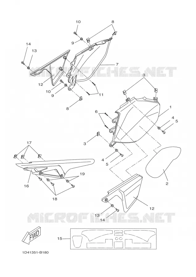 SIDE COVER Yamaha MOTO 50 2008 DTR  DT50R
