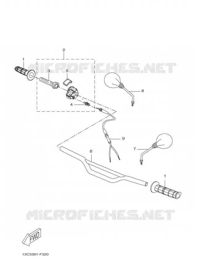 HANDLEBAR & CABLES Yamaha MOTO 50 2008 DTR  DT50R