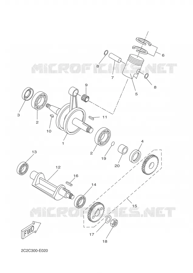 CRANKSHAFT / PISTON Yamaha MOTO 50 2004 DTR  DT50RSM
