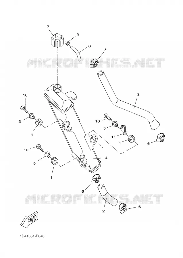 RADIATOR / HOSES Yamaha MOTO 50 2004 DTR  DT50RSM