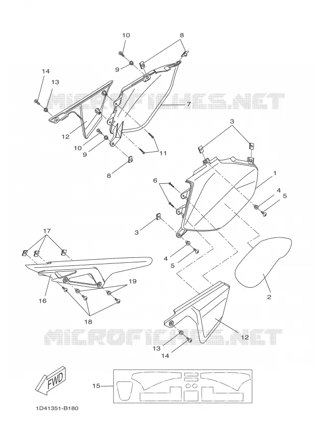 SIDE COVER Yamaha MOTO 50 2004 DTR  DT50RSM