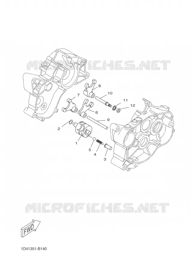 GEAR SHIFT SELECTOR DRUM / FORK Yamaha MOTO 50 2004 DTR  DT50RSM