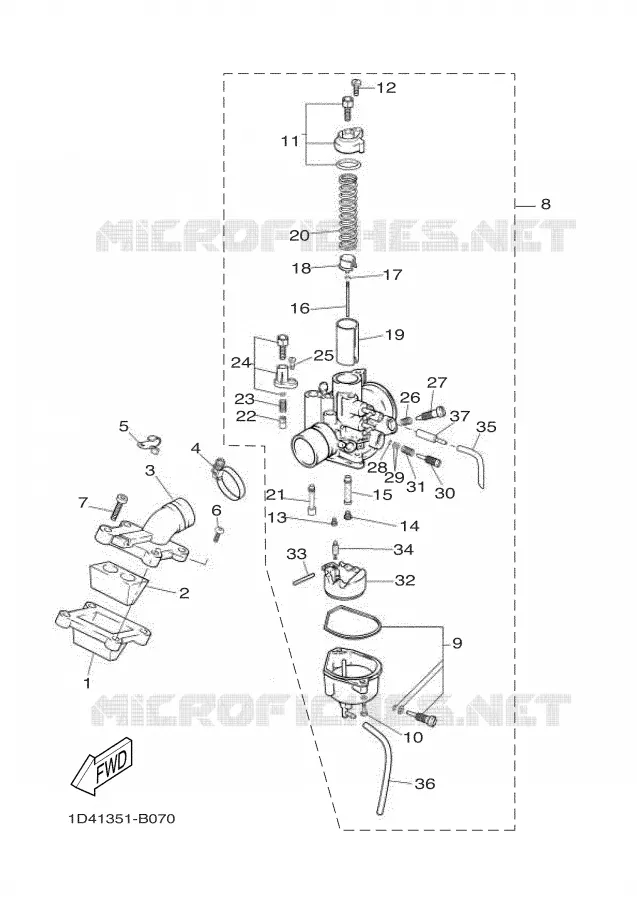 CARBURETOR Yamaha MOTO 50 2005 DTR  DT50RSM