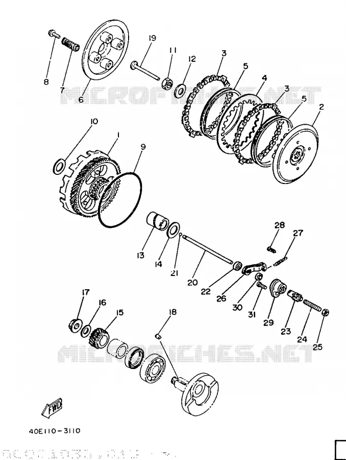 STARTER CLUTCH Yamaha MOTO 50 1987 MINIMOTO  YSR50