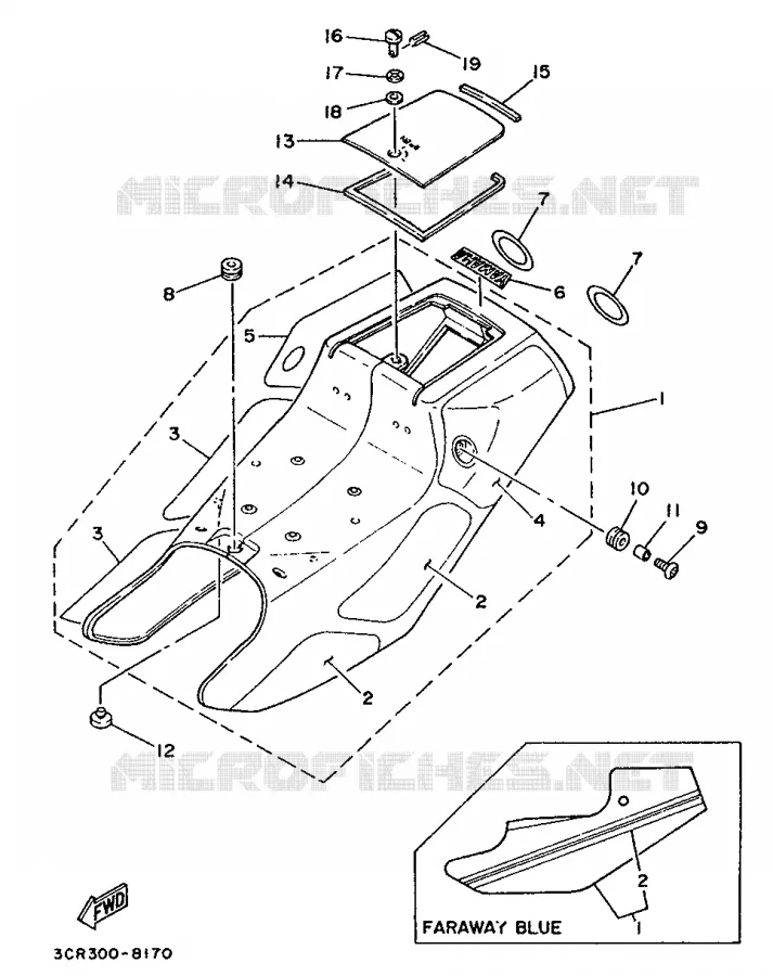 SIDE COVER Yamaha MOTO 80 1988 MINIMOTO  YSR80