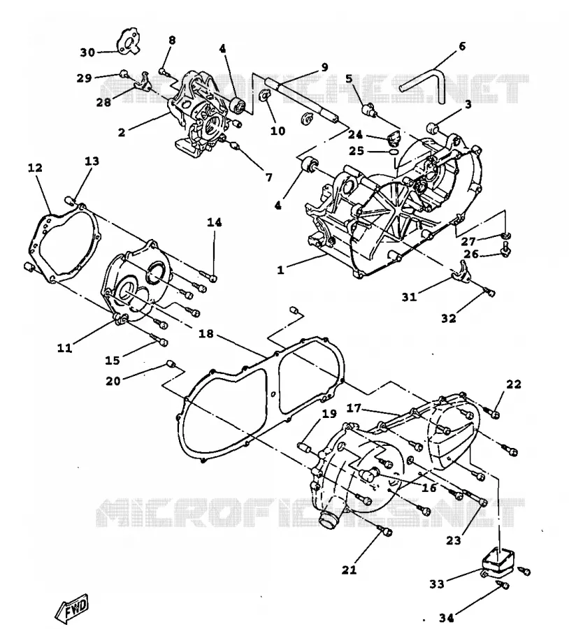 CRANKCASE Yamaha SCOOTER 100 1999 BWS  YW100E