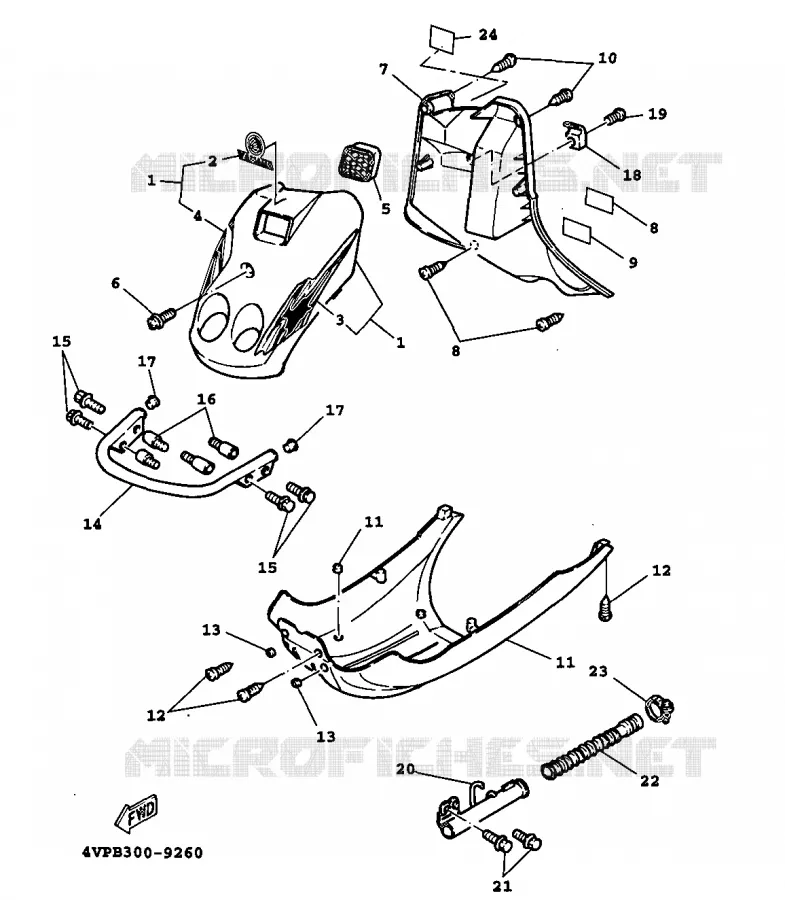 LEG SHIELD Yamaha SCOOTER 100 1999 BWS  YW100E