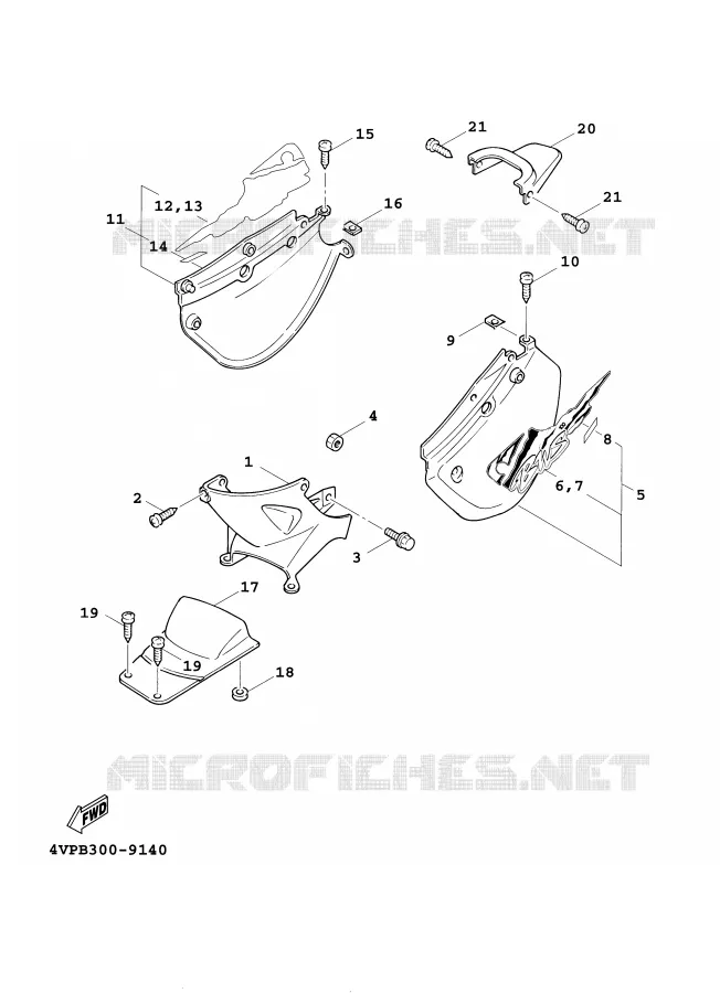 SIDE COVER Yamaha SCOOTER 100 2001 BOOSTER  YW100E