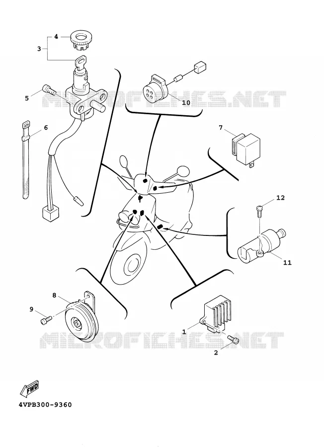 ELECTRICAL 2 Yamaha SCOOTER 100 2001 BOOSTER  YW100E