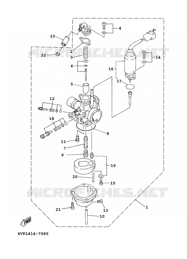 CARBURETOR Yamaha SCOOTER 100 2001 BOOSTER  YW100E
