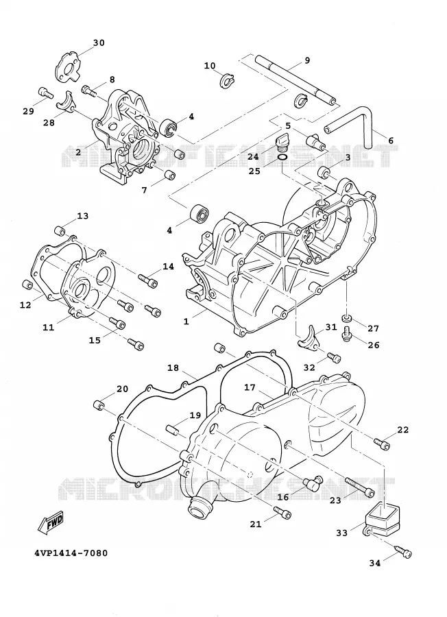 CRANKCASE Yamaha SCOOTER 100 2001 BOOSTER  YW100E