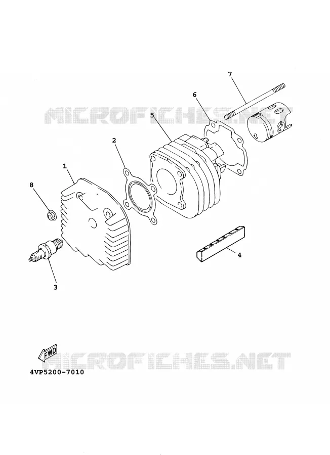 CYLINDER Yamaha SCOOTER 100 2001 BOOSTER  YW100E