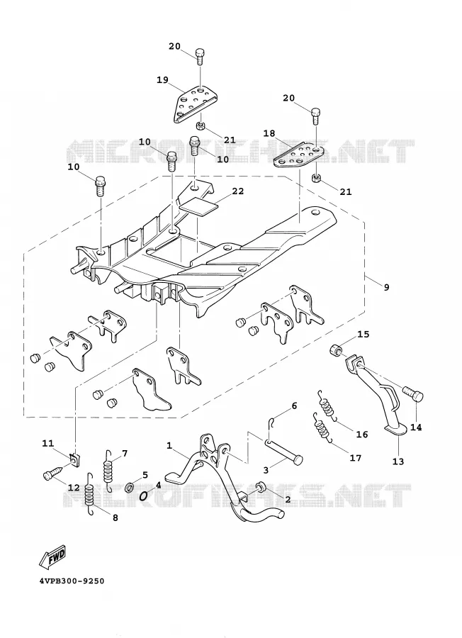 STAND / FOOTREST Yamaha SCOOTER 100 2001 BOOSTER  YW100E