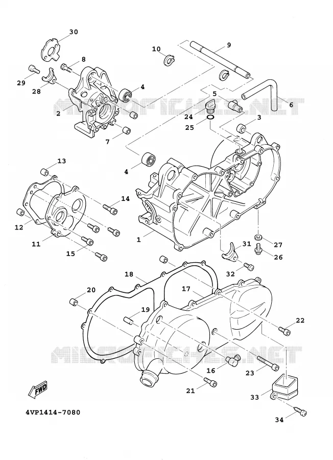 CRANKCASE Yamaha SCOOTER 100 2001 BOOSTER  YW100E