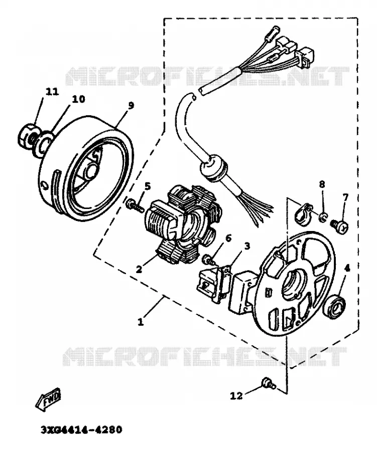 IGNITION Yamaha SCOOTER 100 1999 BOOSTER  YW100T