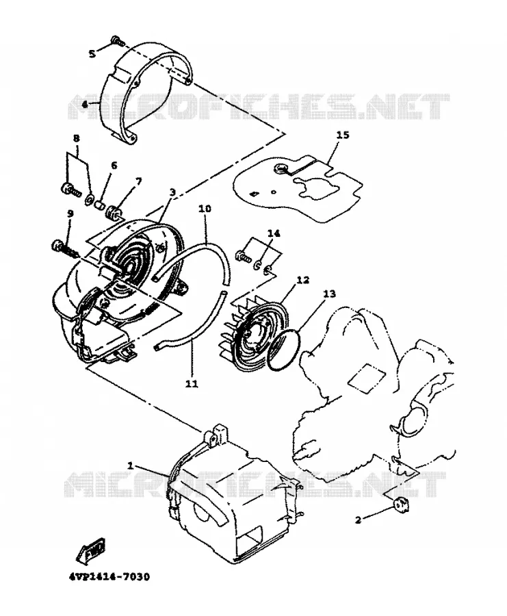 AIR SHROUD & FAN Yamaha SCOOTER 100 2000 BOOSTER  YW100T